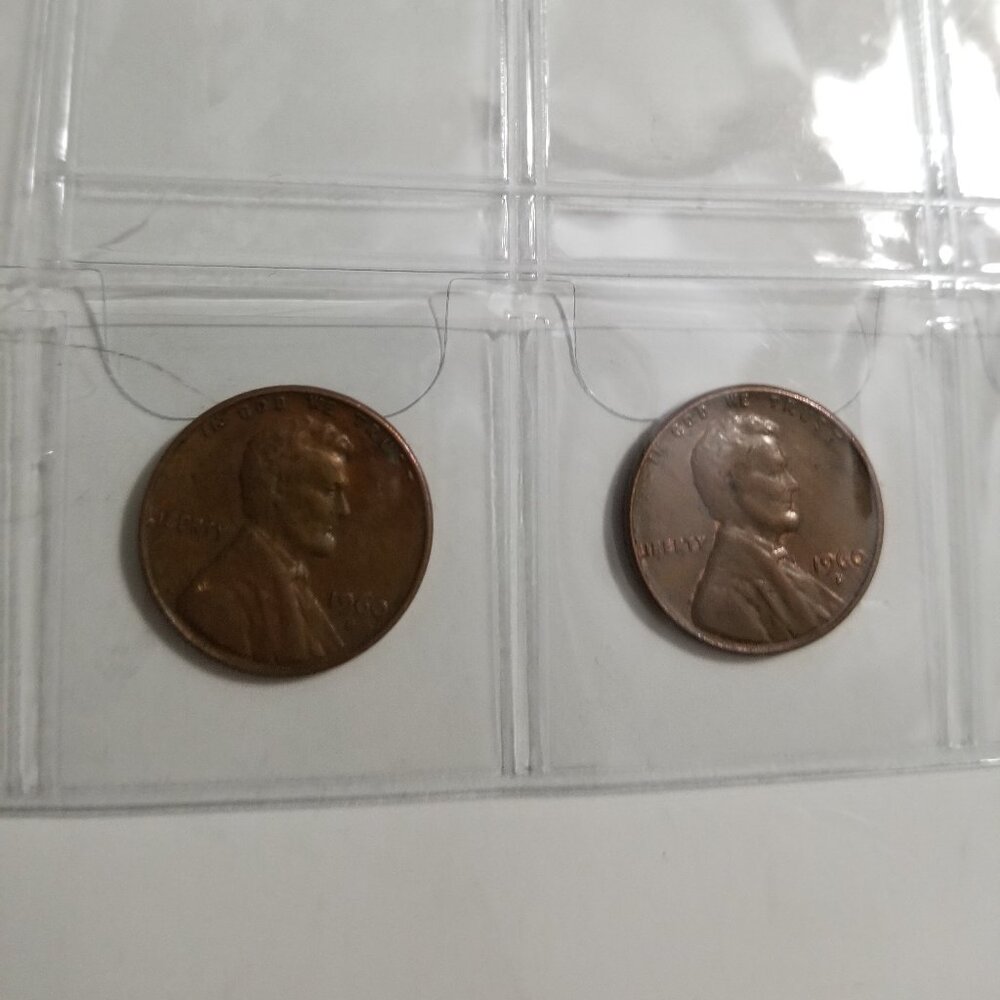 The 1960 Lincoln Memorial Penny (Five) (Two 1960-D)